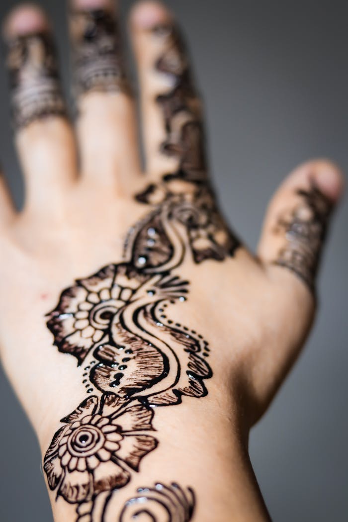 portfolio-03 Close-up of a hand with intricate mehndi designs, beautifully capturing traditional artistry and culture.